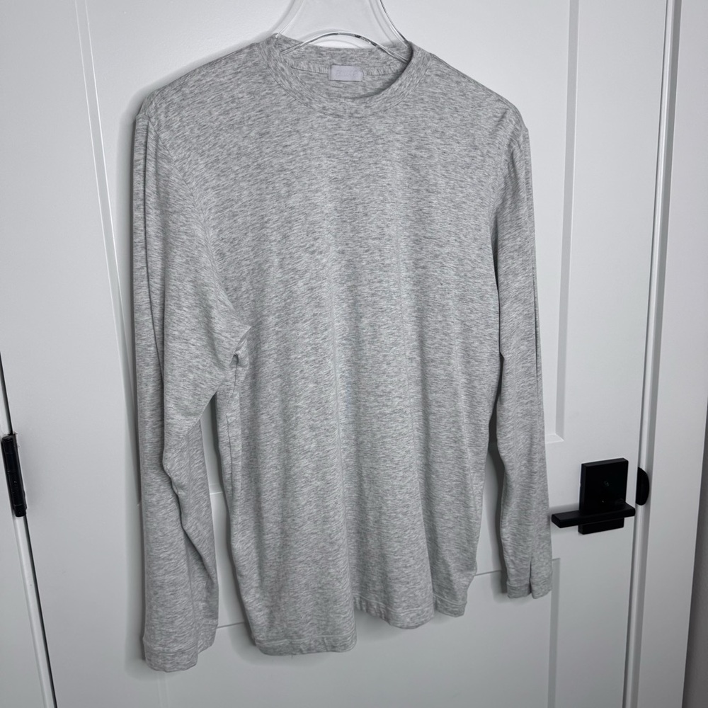 Skims Women's Boyfriend Long Sleeve T-shirt Tee Light Heather Grey Size Small - Picture 4 of 8